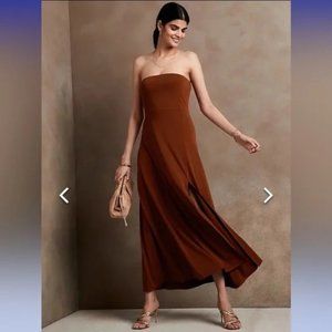 Banana Republic Factory Tube Maxi Dress in Nouveau Rust Size Large L